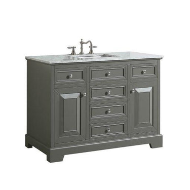 Eviva Monroe 48″ Transitional Bathroom Vanity w/ White Carrara Top Vanity Eviva